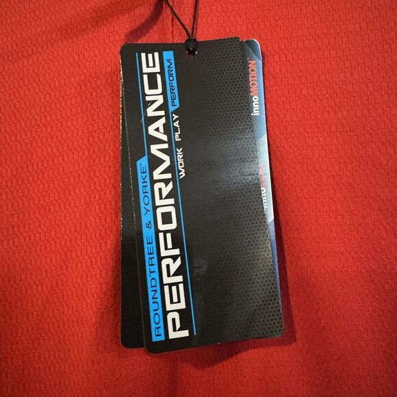 Roundtree & Yorke Men's Medium Red Performance Polo Shirt UPF 50 Golf NWT - Picture 4 of 7